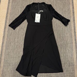 Fehaute Chic Black Long Sleeve Dress